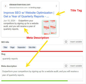 Title Tag and the Meta Description are search-engine-friendly